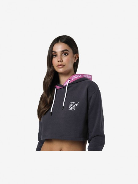 SikSilk Cropped Hoodie - Nine Iron